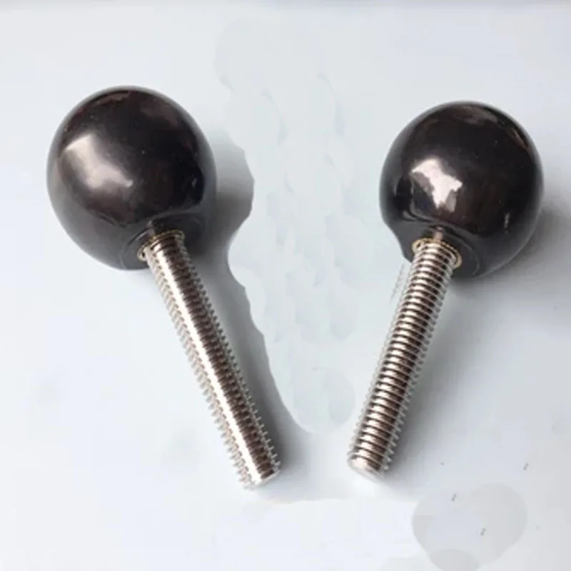 

1pcs M12 Black 304 stainless steel Ball handle Bakelite round head Hand screw Small knob Bakelites handle 20mm-100mm Length