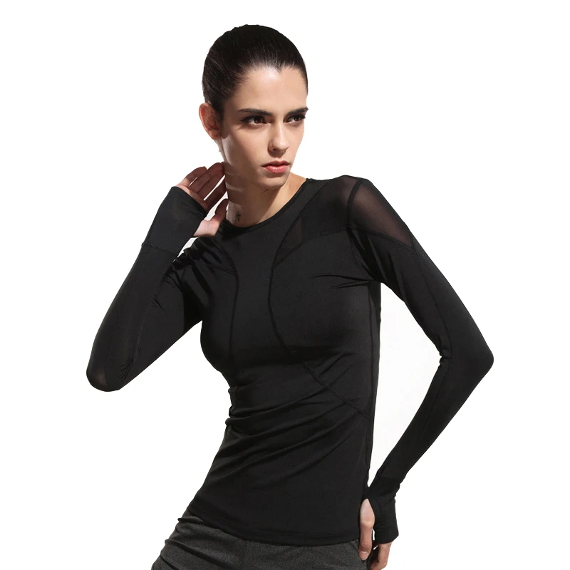 VEQKING спортивная женская рубашка для фитнеса йоги Топ с длинным рукавом