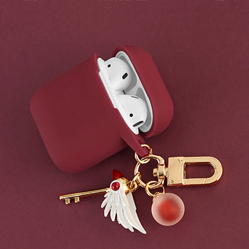

Cute Girl Decorative Silicone Case for Apple Airpods 1 2 Case Bag Protective Cover Bag Bluetooth Earphone Case Box with Key Ring