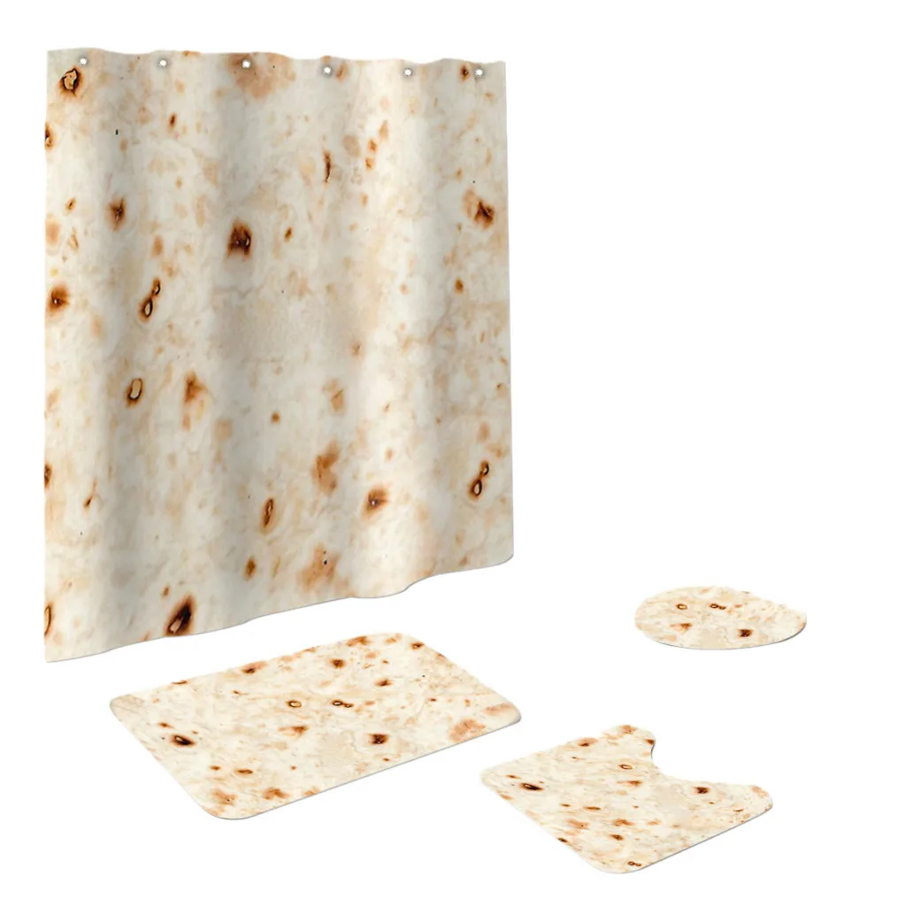 4 шт. набор занавески для душа s для ванной комнаты полиэстер нескользящий Туалет полиэстер покрытие коврик набор ванная душевая занавеска водонепроницаемый# XTN