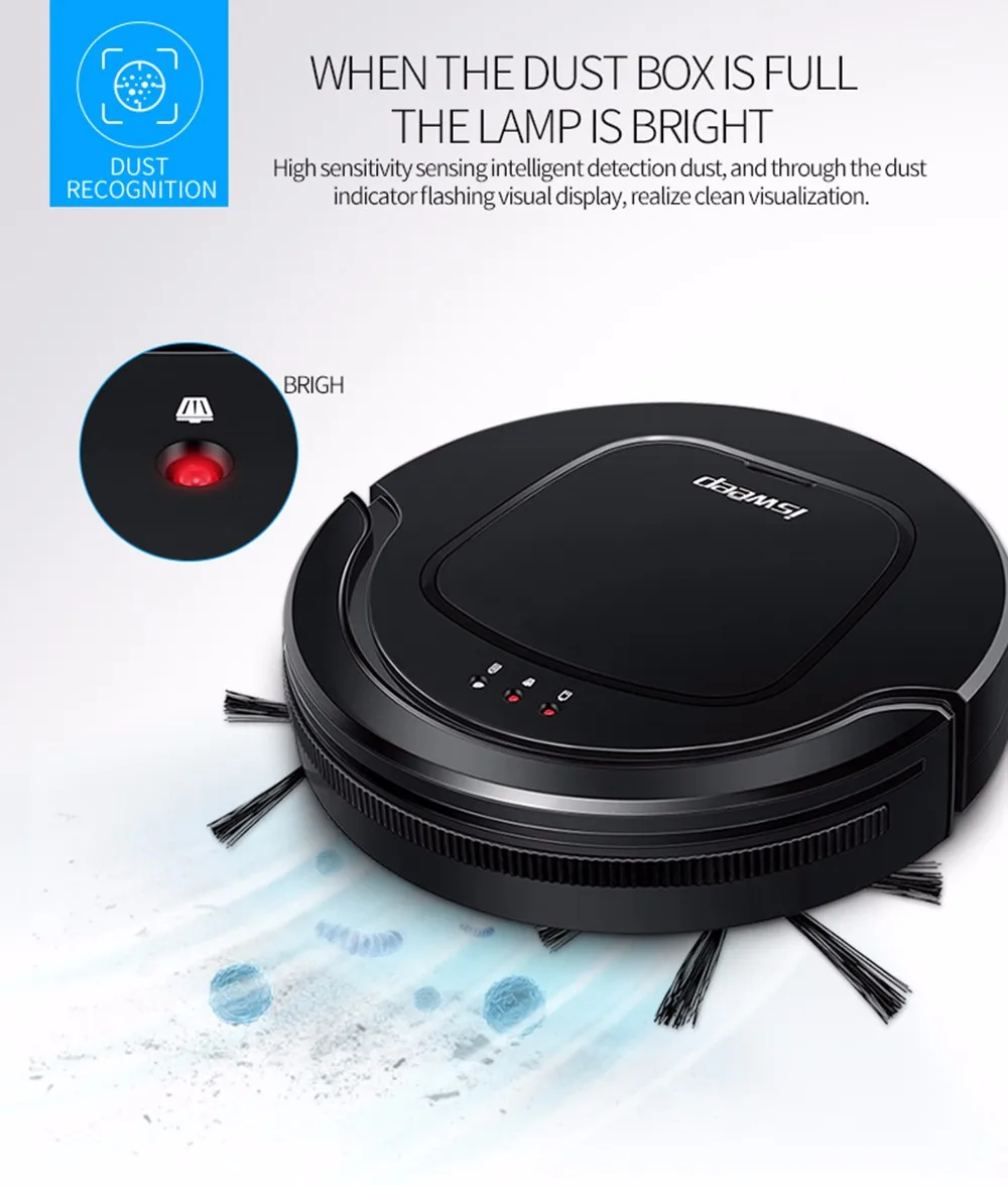 ISWEEP S550 умный робот-пылесос бытовой подметальный сухой влажный резервуар для воды щеточка мотор интеллектуальная очистка бытовая техника