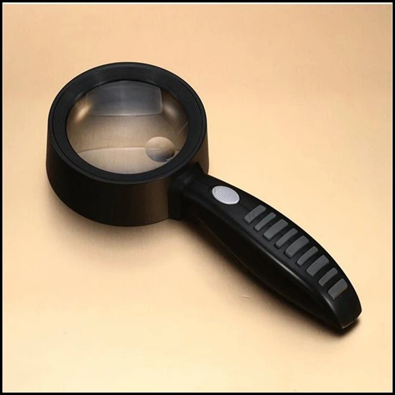 Бесплатная Доставка 3x 6x Ручной Лупа с 2LED Лампы и нескользящая Ручка