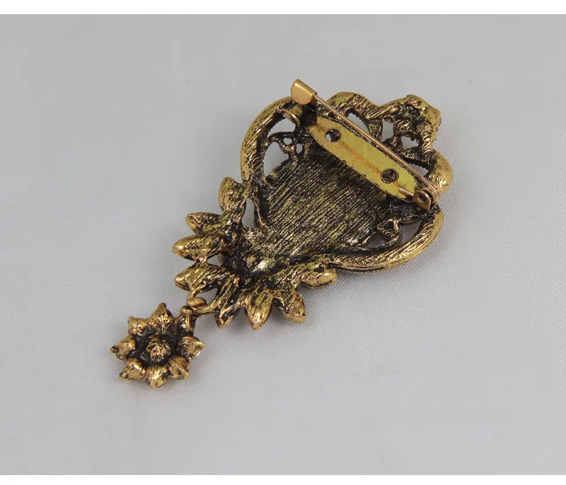 Модная старинная Золотая и серебряная брошь на булавке Женские Ювелирные