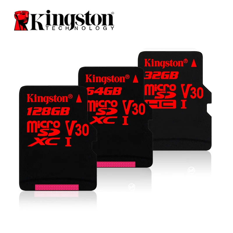 Kingston Micro SD карта памяти 32 Гб 64 128 ГБ TF microSD красный HD 4K Экшн камера карты для Дрон