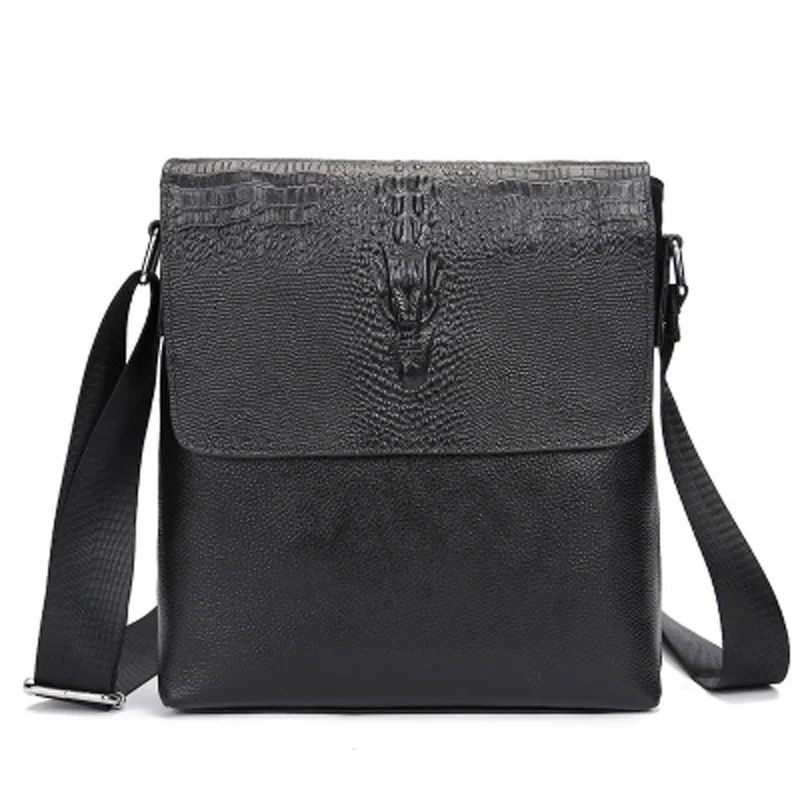 Мужские сумки через плечо из натуральной кожи аллигатора модные мужские