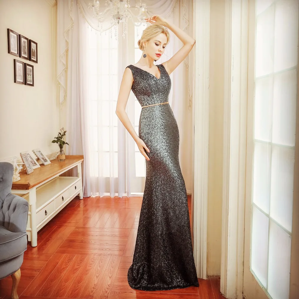 Heavy Beading Evening Dresses 2018 New Styles Sexy Big V-Neck Backless Floor Length Long For Women | Свадьбы и торжества