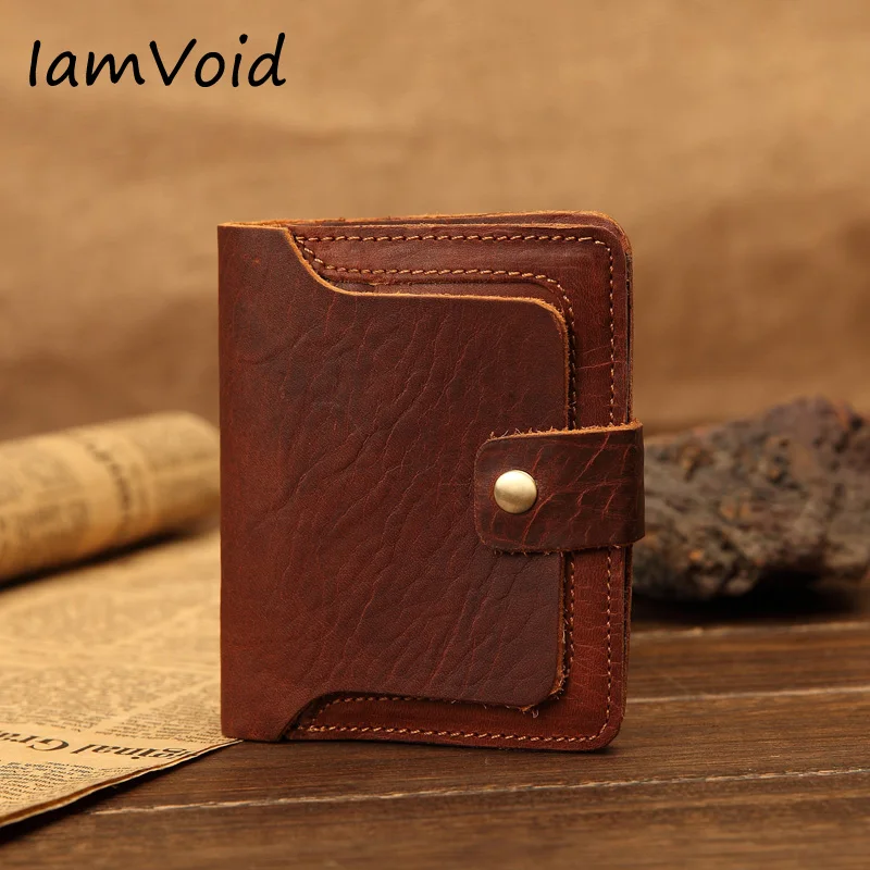 Винтажный Мужской кошелек IamVoid из натуральной воловьей кожи специальный дизайн