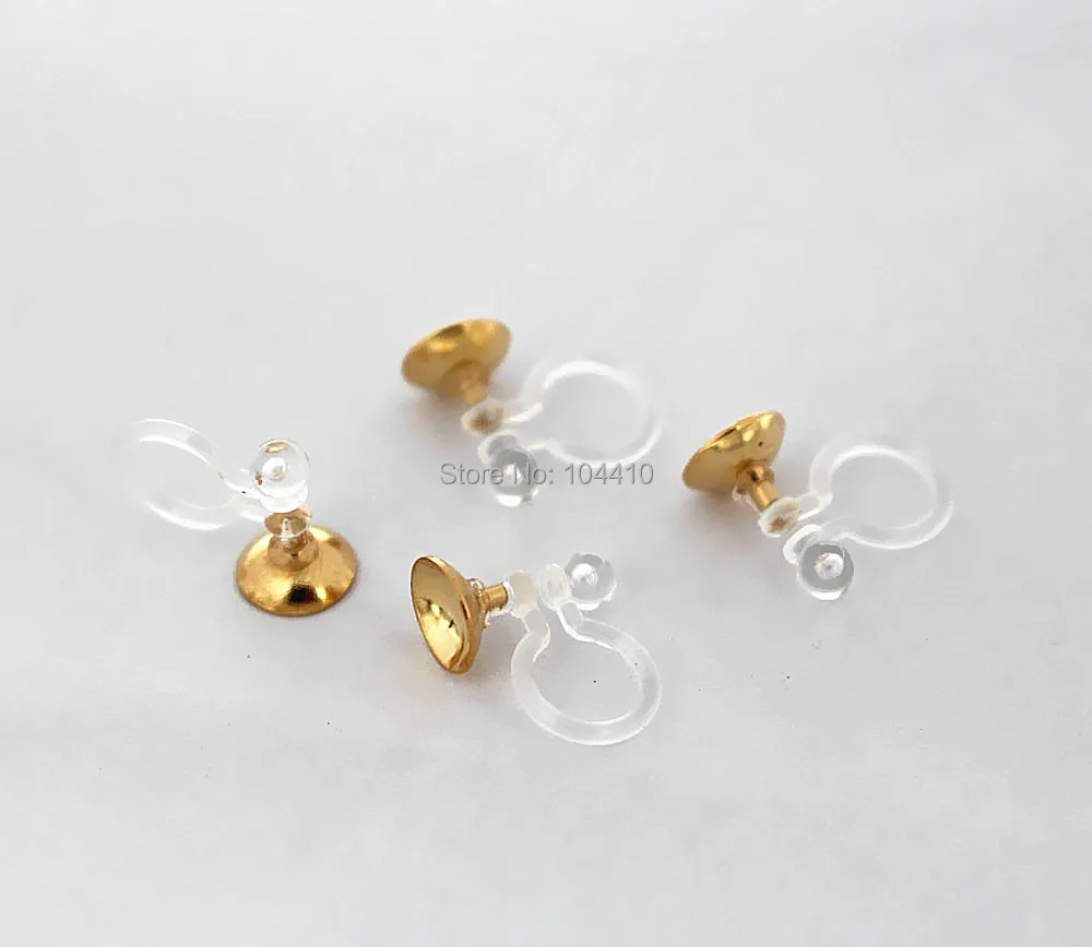 Серьги Клипсы из нержавеющей стали 6 мм круглые жемчужные основы| |