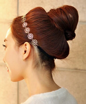 Women Bride Flower Headband Bohemian Rose hair band Crown Hairband headwear Elastic Beach Hair Accessories 1pcs/FD55