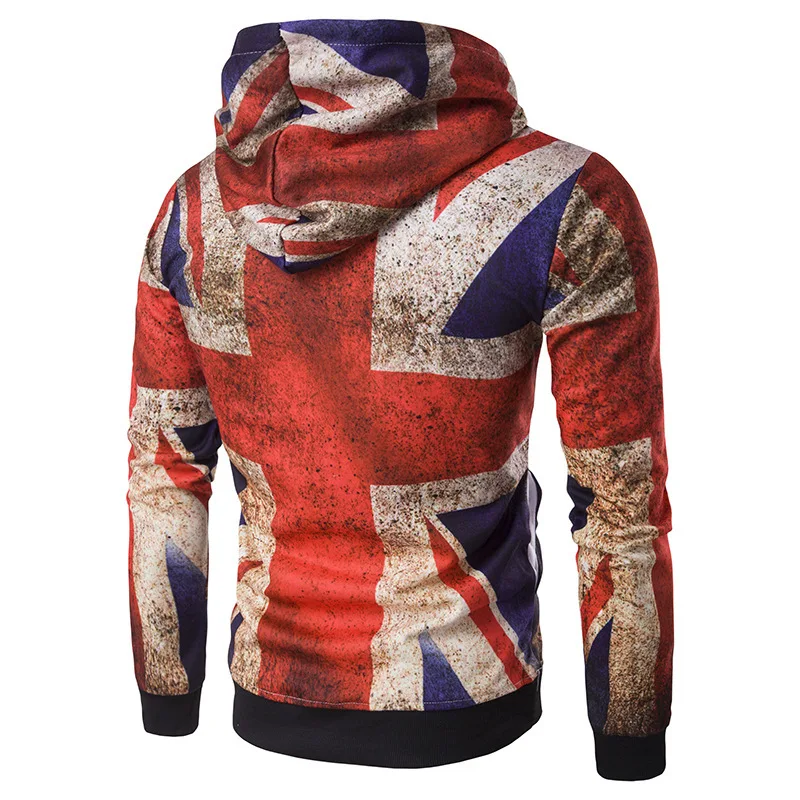 

2019 3d hoodies 3d men's M word flag printed hoodie coat XL 2XL 3XL