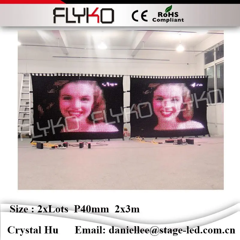 Полный xxx СВЕТОДИОДНЫЙ видео занавес экран сексуальный фото led ткань фирма P40mm