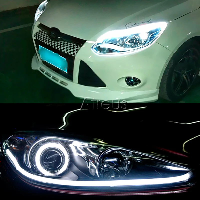 60 см Гибкий СВЕТОДИОДНЫЙ дневной светильник LED DRL лампы для Renault Duster Megane 2 3 Logan Captur