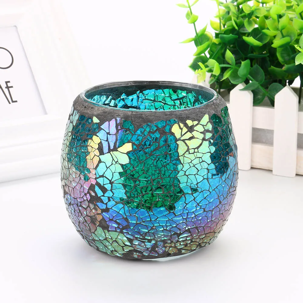 Малихаин партия касаль ручной работы мозаика стеклянный подсвечник Свадебные