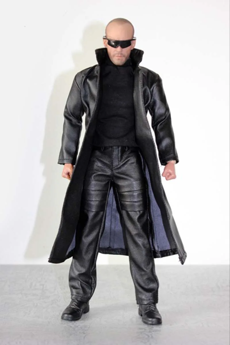 1:6 Scale Male Soldier Black Leather Coat with Pants Shoes for 12inch Action Figures Without Head Sculpt Body m5 | Игрушки и хобби
