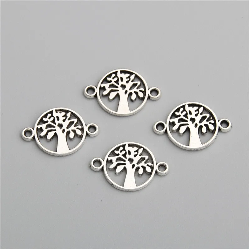 20pcs Tibetan Silver Color Peace Tree Connector Charms Diy Bracelet Necklace Pendant Jewelry Finding A2748 | Украшения и