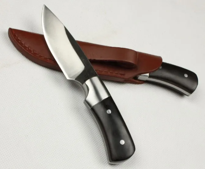 WTT Small Straight Hunter Knife High Carbon Steel Blade Tactical Survival Fixed Pocket Camping EDC Tools With Ebony Handle | Инструменты