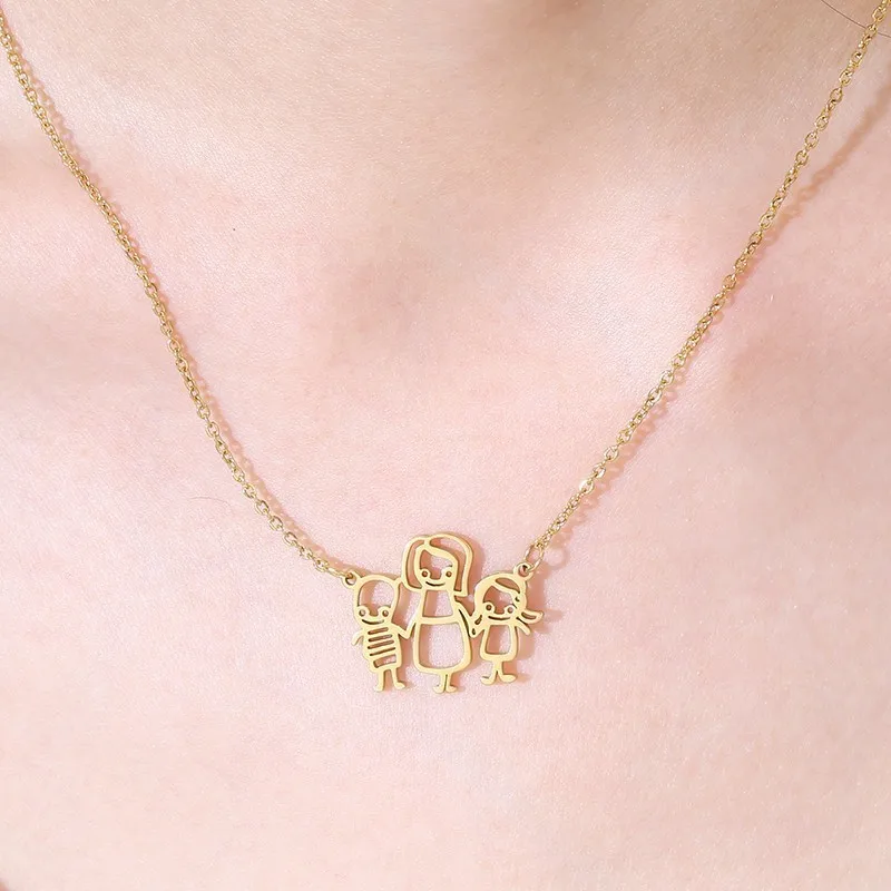 RIR Personalized Your Children Artwork Pendant Necklace DIY Custom Kids For Mom and Nana Best Gifts | Украшения и аксессуары