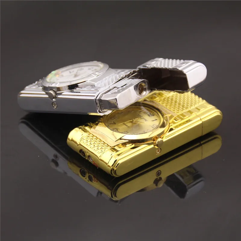 2015 Promotion Top Fashion Freeshipping Smoking Isqueiro Lighter Huayue 608 Watch Dial Colorful Light Metal Windproof |
