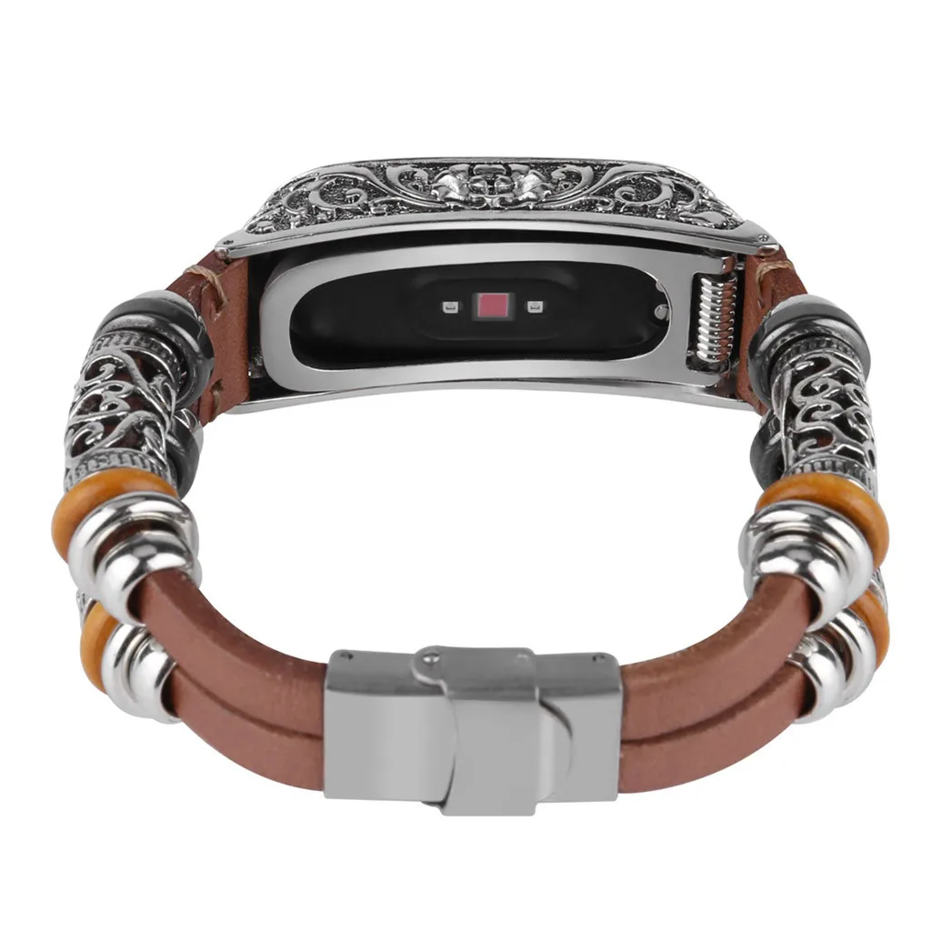 Модные роскошные аксессуары для часов Xiaomi Mi Band 4 сменный кожаный ремешок наручных
