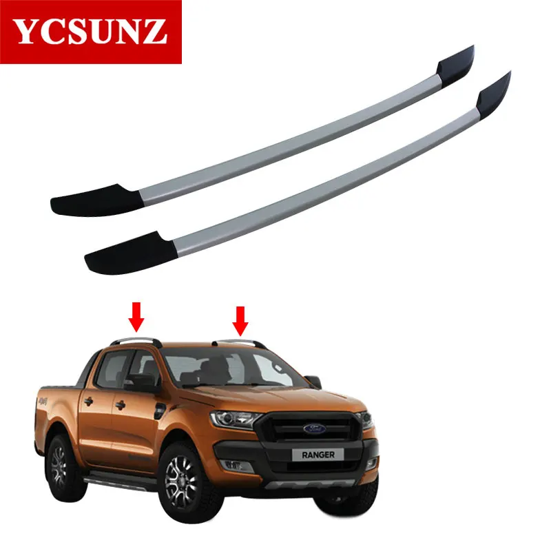 sliver(3M) Черный рейлинги Rack Перевозчик бары для Ford Ranger WILDTRACK 2012 2013 T6 T7 кабина с двумя рядами - Цвет: sliver(3M)