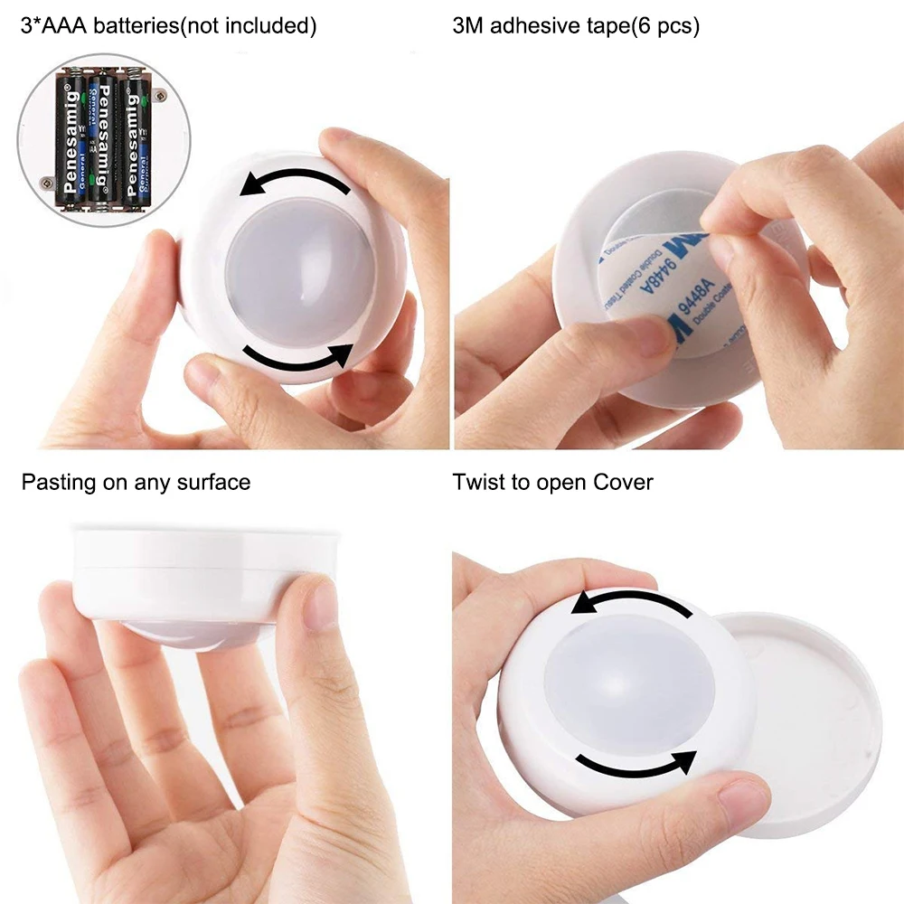 Беспроводной светодиодный светильник RGB для шкафа с дистанционным управлением 13