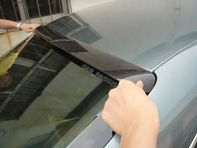 Углеродного волокна задний спойлер для губ наклейка на крыло Audi A4 B8 Non Sline 2009 2012