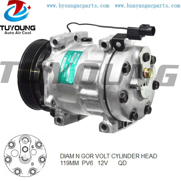 Автомобильный Компрессор переменного тока 7H15 для Mitsubishi Renault Volvo S40 V40 SMP262971 7700872158