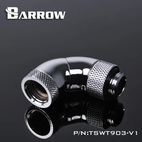 Барроу G1/4 &quotБелый Черный Серебряный Три вращающихся 90 градусов 360 вращающийся