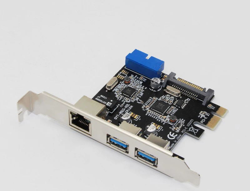 Адаптер Ethernet с 3 портами USB 0 Мбит/с PCI E на RJ45|Платы расширения| |