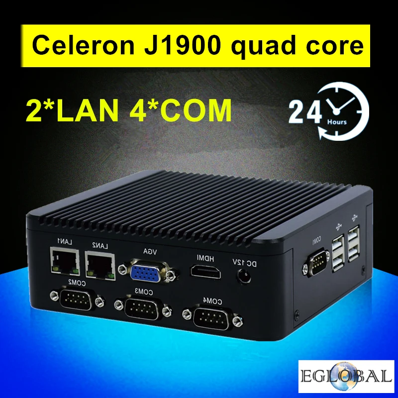 Topton J1900 безвентиляторный мини ПК Quad Core 2 * intel i211 at LAN на борту 4 Гб оперативной