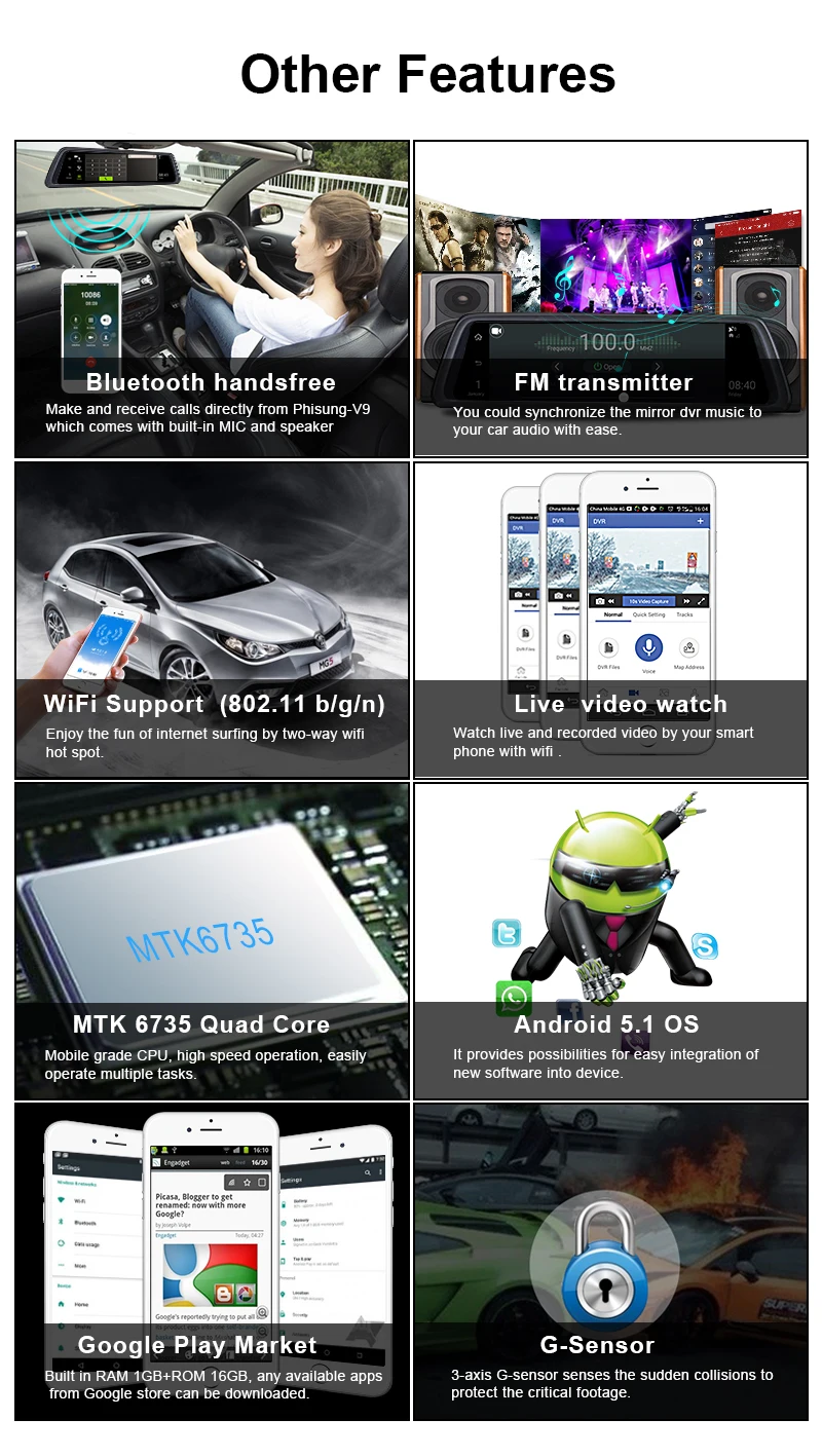 Android 5,1 FHD 4CH камеры Dash Cam 1" четырехъядерный умный мультимедийный зеркало gps Navi ночного видения ADAS 4G wifi удаленный монитор