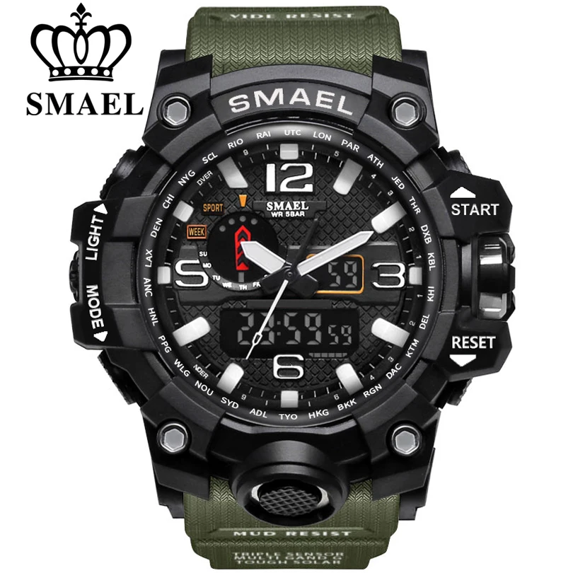 SMAEL Multi function электронные для мужчин s часы G Спорт Военная Униформа светодио дный S