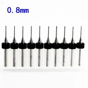0,8 мм 10 шт.лот карбидные микро сверла с ЧПУ PCB набор сверл Broca mini Drill