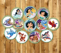 princess jasmine party circles sticker birthday party decorations kids sticker for birthday candy tag goodie bag toppers