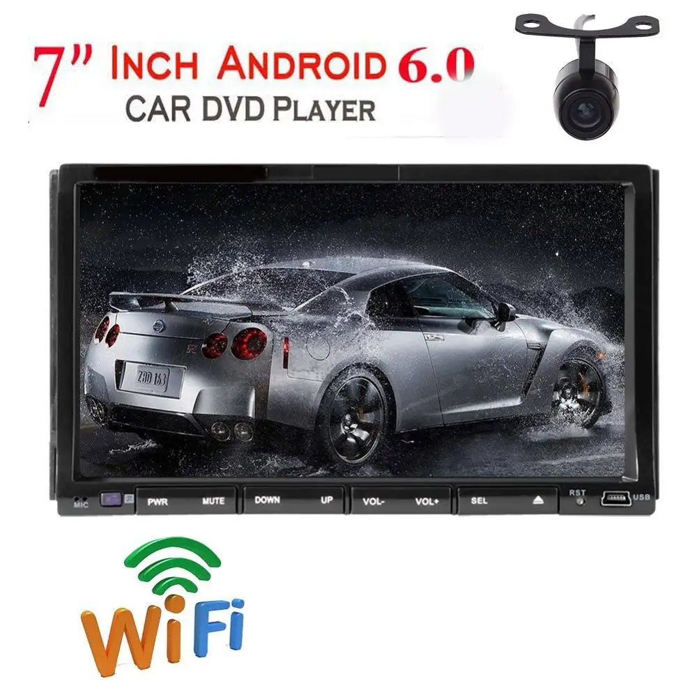 7 &quotдвойной 2Din автомобильный стерео в тире dvd плеер радио Sat Nav Android 6 0 gps навигация