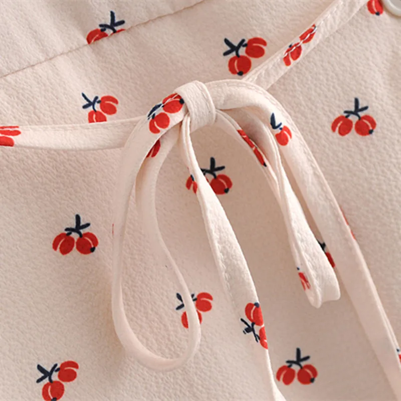 2019 летнее женское платье простое нежCherry вое с v-образным вырезом коротким рукавом