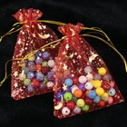 100 шт 9x12 см Drawable Organza Сумки Звезда Луна красный цвет Свадьба Рождество мешок для подарков, упаковка для ювелирных изделий мешки