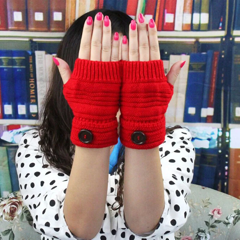 Женские и мужские перчатки ручной работы теплые зимние без пальцев вязаные