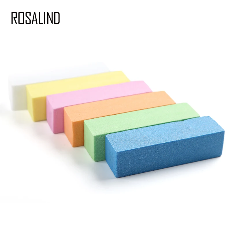 ROSALIND 6 цветов инструменты для ногтей буферная пилка блок белый DIY Дизайн ногтей женщина для салонного педикюра полировка маникюра шлифовальный лак для геля