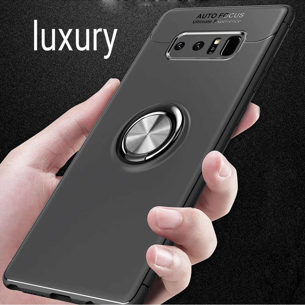 Роскошный ультра тонкий силиконовый чехол для Samsung Galaxy S9 S8 Plus с кольцом вращением