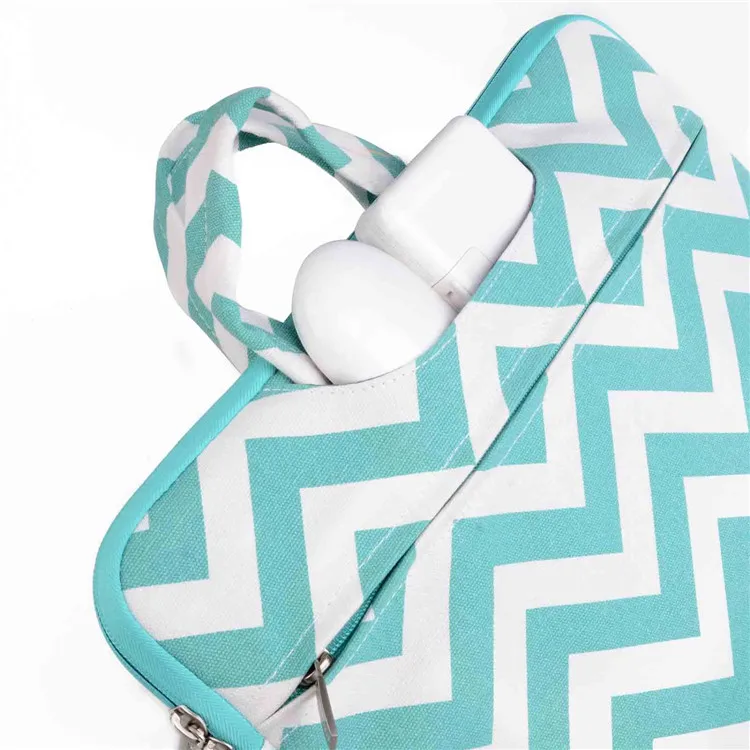 light Green wave Canvas Laptop Sleeve Case for macbook air 13 pro retina 13 pro 13 laptop handBag for 13.3inch Tablet computer