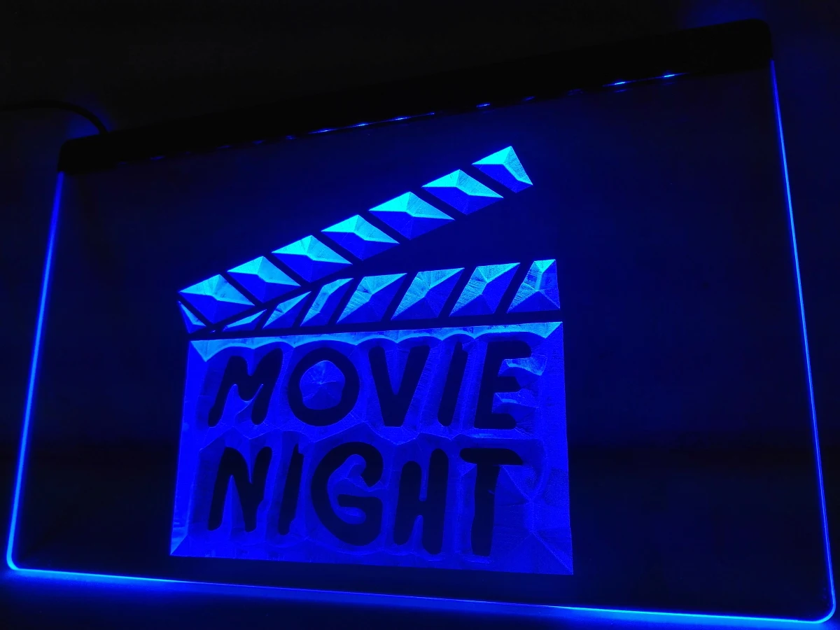 LB707- Movie Night Film Cinema Bar Beer LED Neon Light Sign home decor crafts | Дом и сад