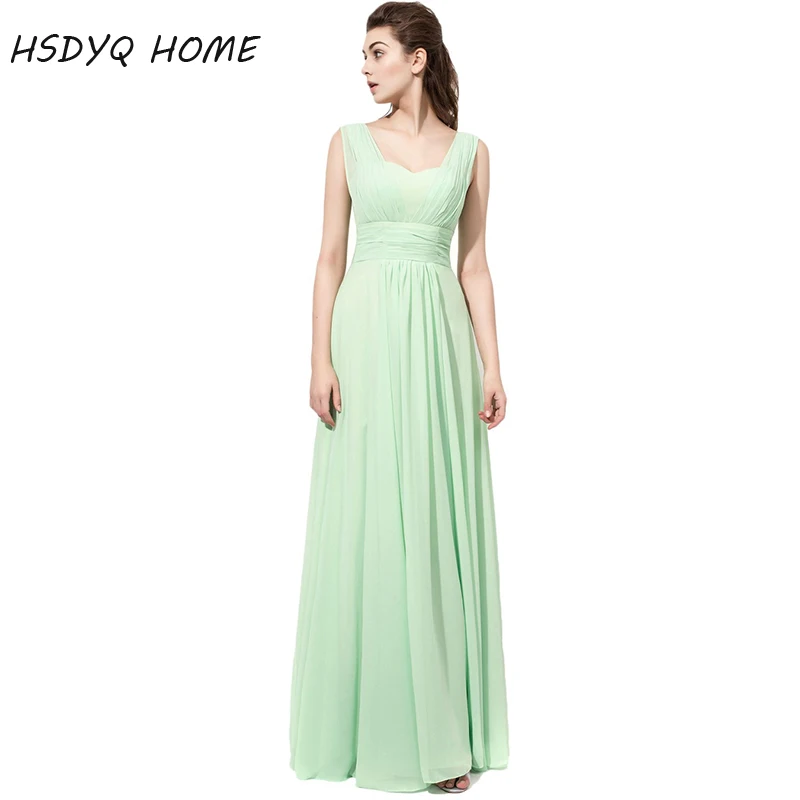 

HSDYQ домашние летние платья подружки невесты без рукавов длинные шифоновые платья с V-образным вырезом для свадебной вечеринки 2018 ТРАПЕЦИЕВИ...