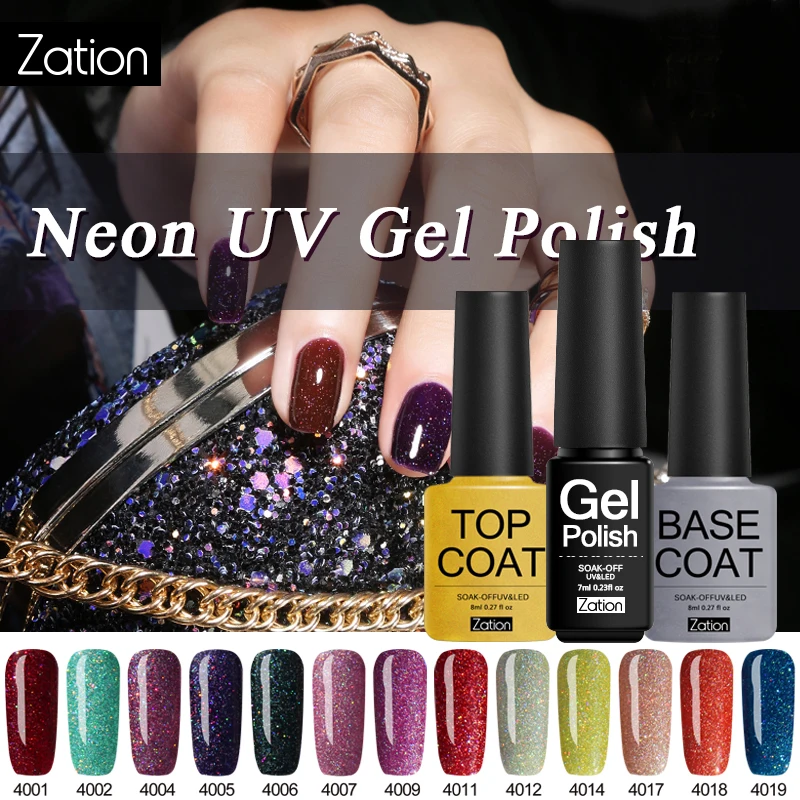 Zation Nail Art Painting Soak Off неоновый цветной лак для ногтей светодиодный гелевое