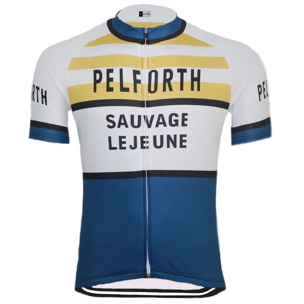 NEW blue/white cycling jerseys short sleeved retro men's top Cycling clothing bike wear Quick-drying bicycle shirt | Спорт и