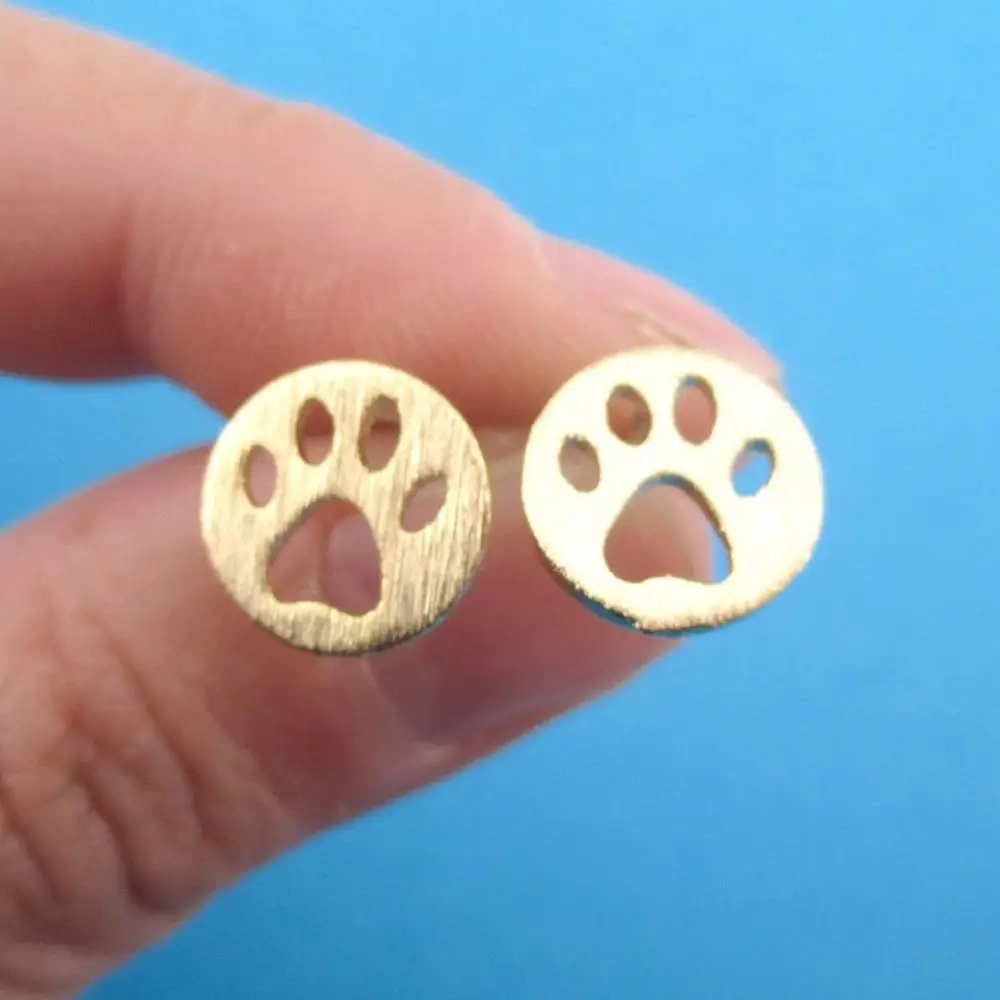 Женские серьги гвоздики с принтом Собачья лапа|animal earrings for women|animal earringsdog paw |