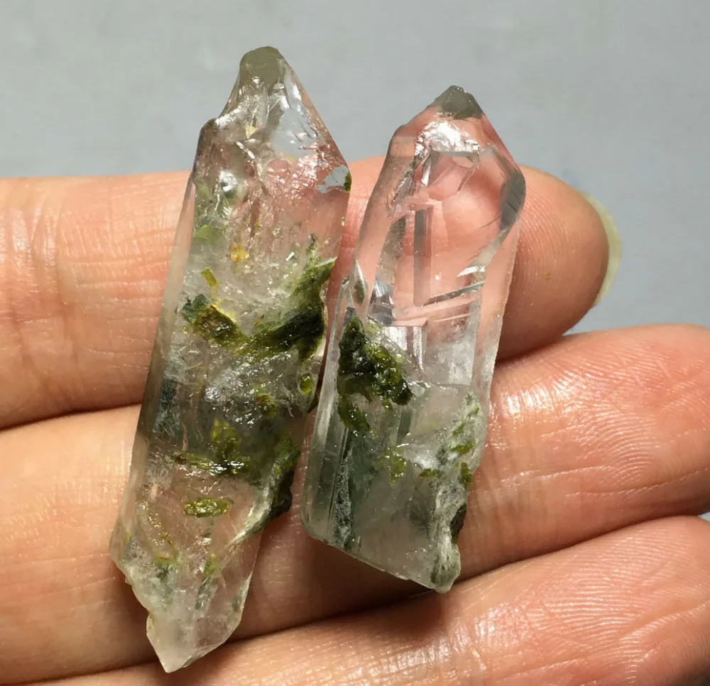 94g 7PCS Natural GREEN Epidote Crystal &ampCrystal PONIT Rough Stone Rock Specimen | Дом и сад