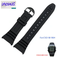 soft rubber watch band stainless steel buckle watchband for casio 3239 w 96h 1a 2a sports men women strap bracelets with tools