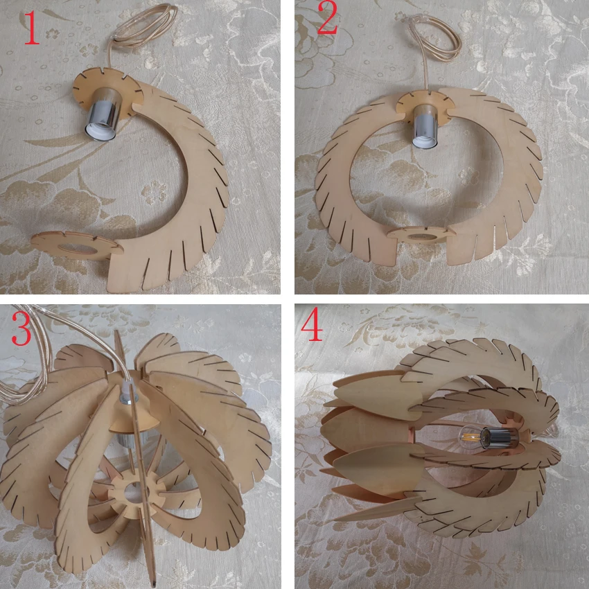 Современные деревянные подвесные лампы Pinecone DIY диаметр 30/45/60 см абажур для