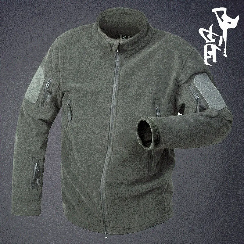 

Winter Outdoor Men Tactical army fans Military Fleece Warm Jackets Sport Thermal Coat Shark Skin Patch Camping Hunting clothes
